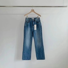 【售空勿拍】韩国东大门Rumiru秋季新款显瘦做旧水洗直筒牛仔裤