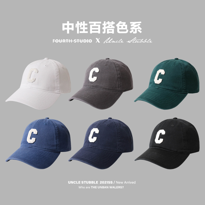 Hat Good Model Men's and Women's Same Korean Style C Word All-Match Soft Top Baseball Cap Couple Peaked Cap Fashion