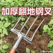 农用铁叉子高锰钢钢叉松土翻土挖地钢叉新型一体加厚重型叉头