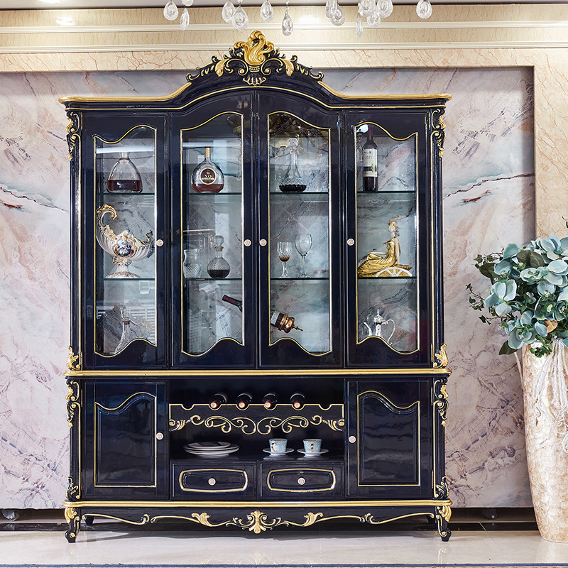 欧式套房全屋实木酒柜高档奢华别墅美式客厅隔断柜四门酒柜