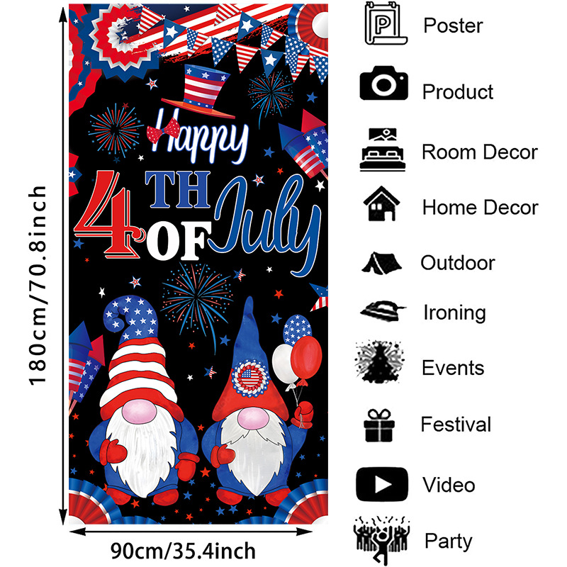 Independence Day Door Curtain Banner Independence Day Party Decoration Supplies Fourth of July Party Decorative Background Cloth