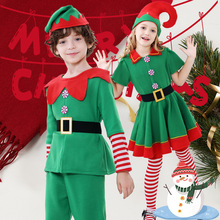 圣诞节服装儿童圣诞精灵服装cosplay亲子化装舞会家庭聚会服装