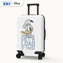 迪士尼形象白色唐老鸭万向轮旅行箱 出差休闲旅行通用20寸拉杆箱