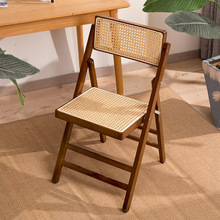 楠竹可折叠凳子家用带靠背折叠藤编椅子便携式成人矮凳儿童小板凳
