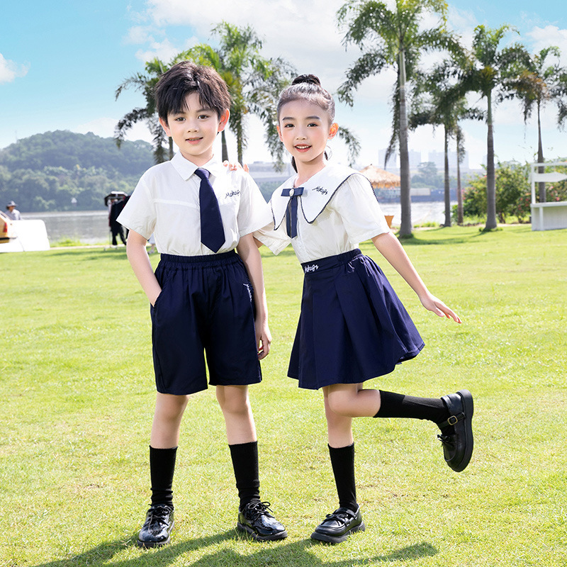 夏季幼儿园园服夏装学院英伦风儿童班服合唱演出服套装小学生校服