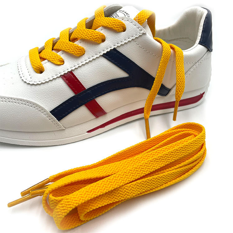 厂家跨境现货高帮扁平鞋带运动鞋休闲鞋带单层8mm彩色鞋带批发