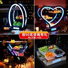 发光果盘KTV酒吧创意三层四格六格蛋形架零食水果小吃盘果盘架LED