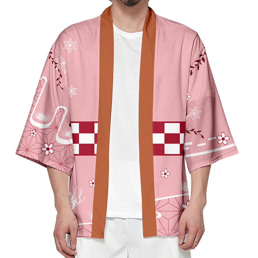 动漫鬼灭之刃 cos周边角色服 3d彩印 披风和服羽织 成人儿童