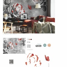 G939乌托邦无缝独绣刺绣客厅餐厅壁布背景墙布现代中式新款壁布