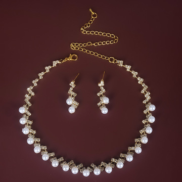 新娘套装项链 复古大气珍珠项链套装结婚皇冠婚纱配饰 韩式 珍珠