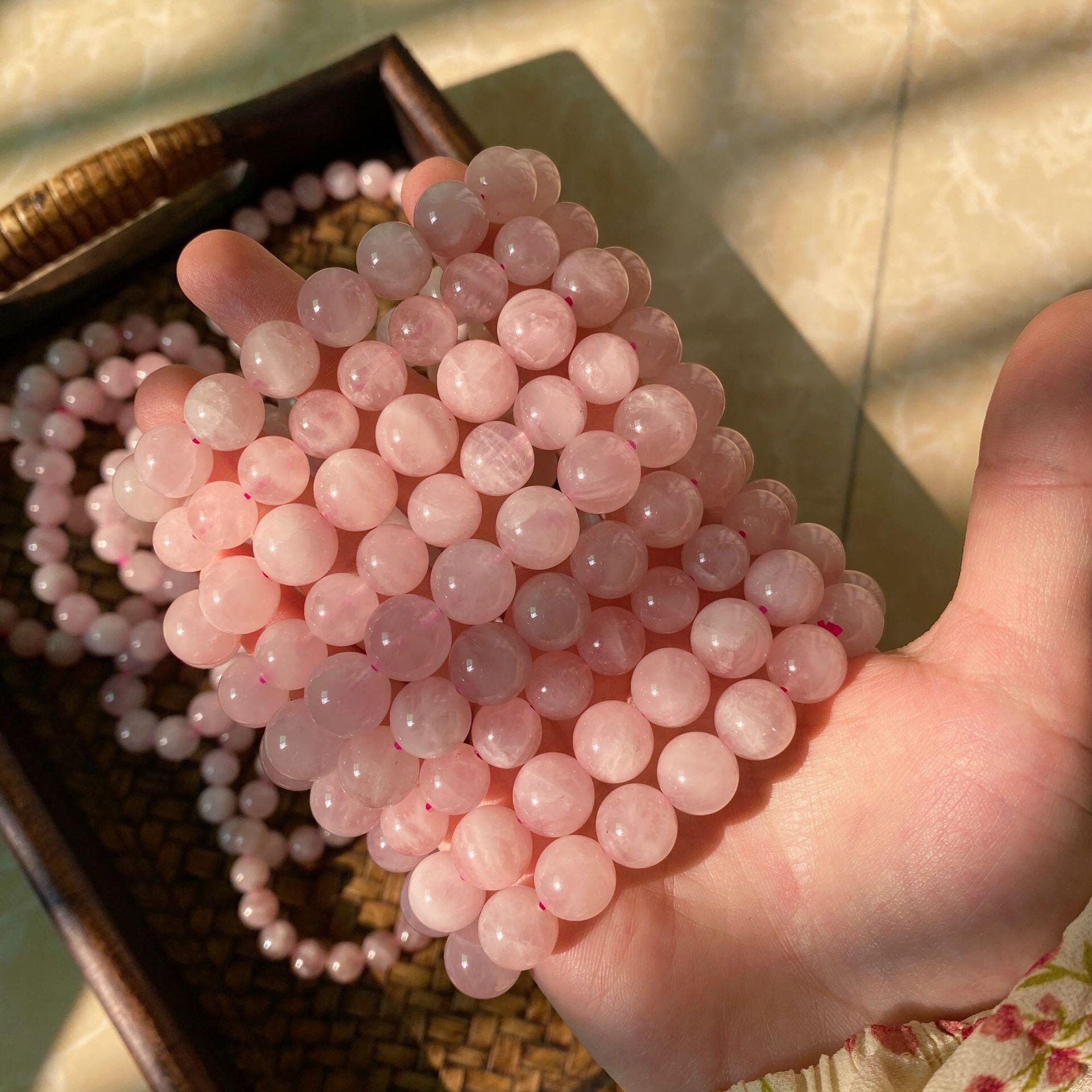 宏耀天然马达加斯加粉晶手串马粉手链粉水晶饰品粉嫩时尚简约女