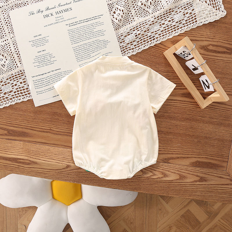 Newborn Baby Clothes Summer Thin Cartoon Baby Full Moon Suit Summer One-Piece Romper Triangle Sheath