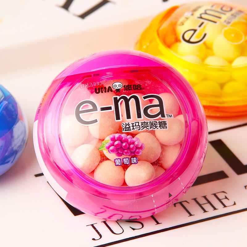 uha悠哈溢玛爽喉糖33g一件代发日本进口薄荷糖休闲食品水果味糖果
