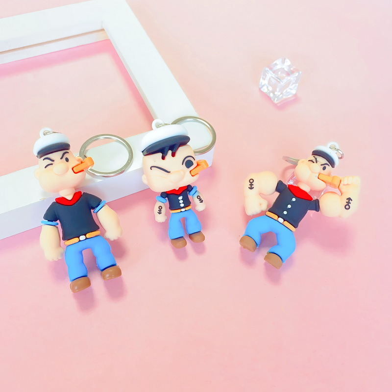 5284# Creative New Popeye Figurine Doll Keychain Cartoon Anime Popeye Doll Pendant