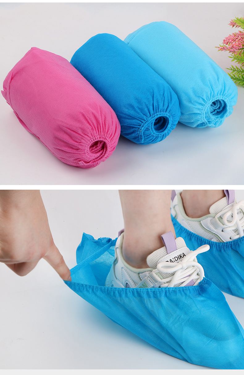 无纺布鞋套批发可印花 一次性鞋套加厚通用防尘防滑鞋套厂家直销