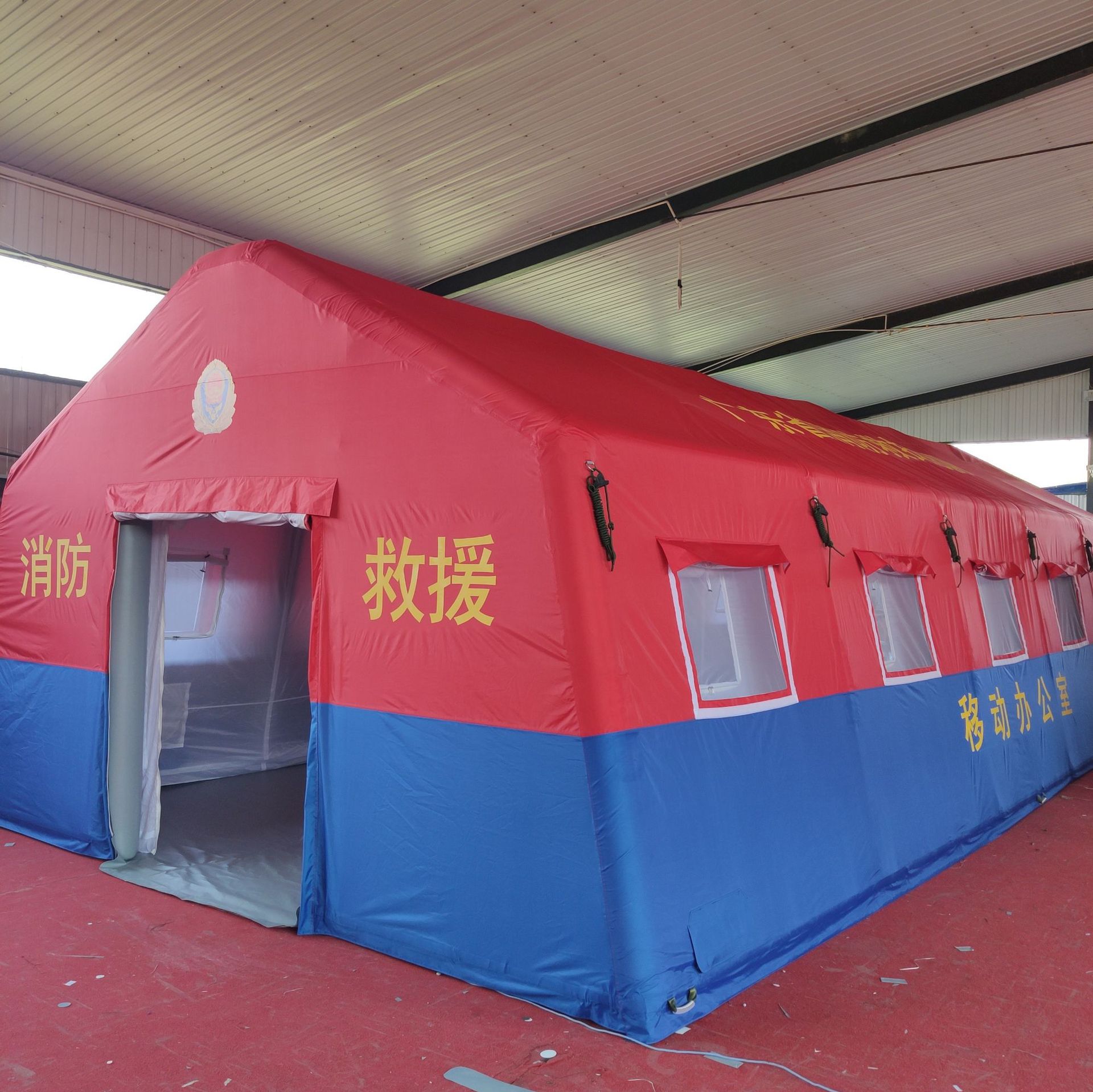 支持定制消防充气帐篷双层牛津布充气帐篷应急防化消防充气帐篷