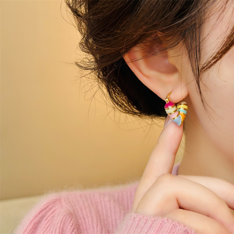 Silver Needle Cherry Blossom Pink Lovely Flower Tassel Pearl Earrings Sweet Super Fairy Earrings Girl Heart High-Grade Earrings