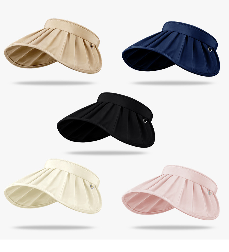 防晒帽女士遮阳帽贝壳帽防紫外线空顶帽沙滩太阳帽子大帽檐春夏季