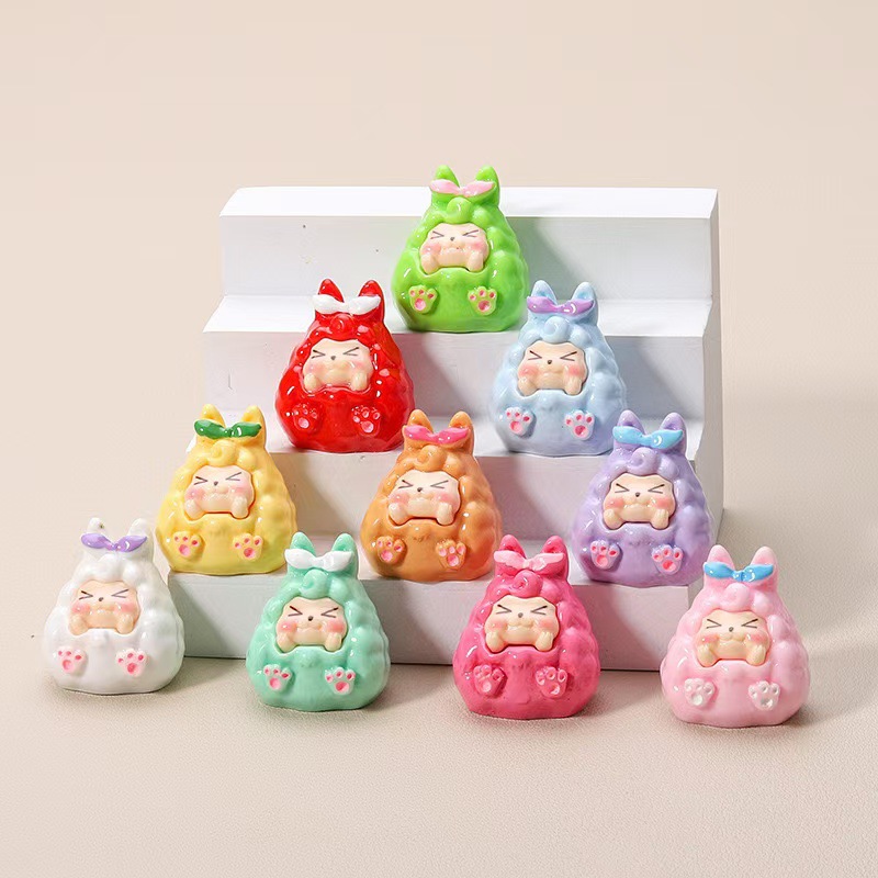 mixed rainbow electroplating mini lilisi decoration diy accessories three-dimensional blind box cute grain small ornaments table decoration