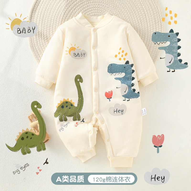 newborn clothes cartoon cotton boneless baby jumpsuit 120g quilted autumn and winter baby going out rompers romper