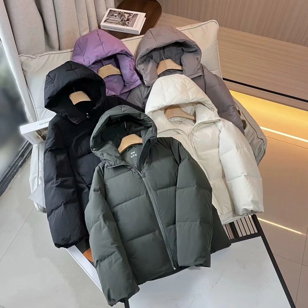 u家商场同款无缝压胶连帽羽绒服外套甜美秋冬保暖休闲百搭460920