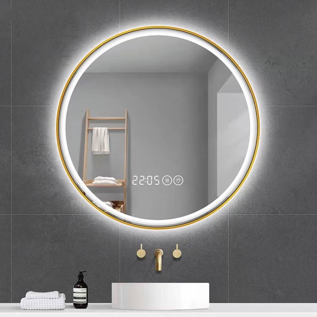 触摸屏智能镜卫生间厕所挂墙浴室镜壁挂led发光化妆镜带灯圆镜