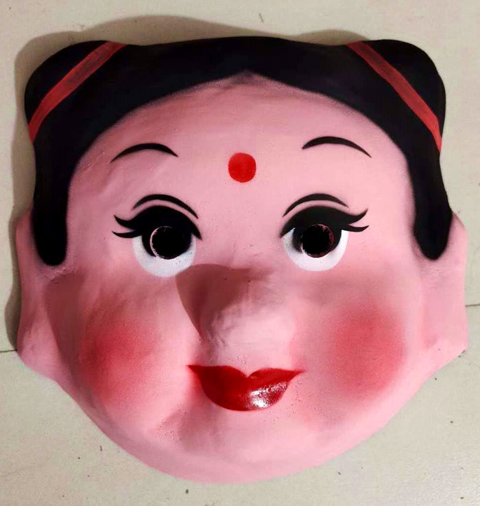 舞狮面具塑料大头娃娃头套面具小男孩景区卖艺夜市摆摊喜庆道具