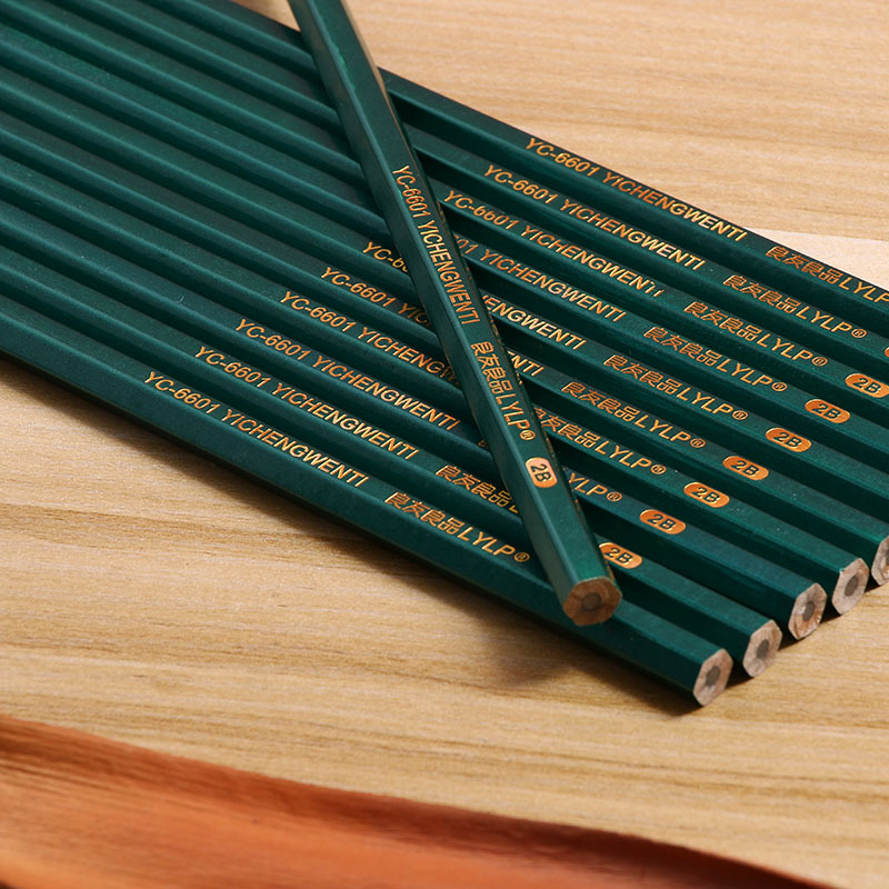 厂家直推绿杆2b铅笔小学生文具批发无铅毒铅笔不断芯考试绘画写字