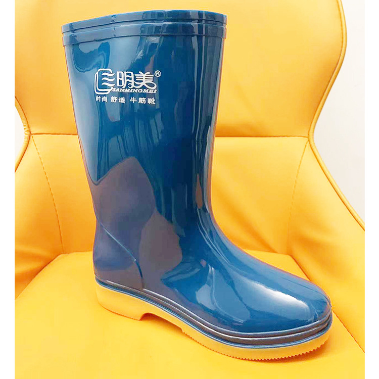 0902三明美雨鞋男士雨靴短筒中筒防滑厨房水鞋劳保女雨鞋高筒084
