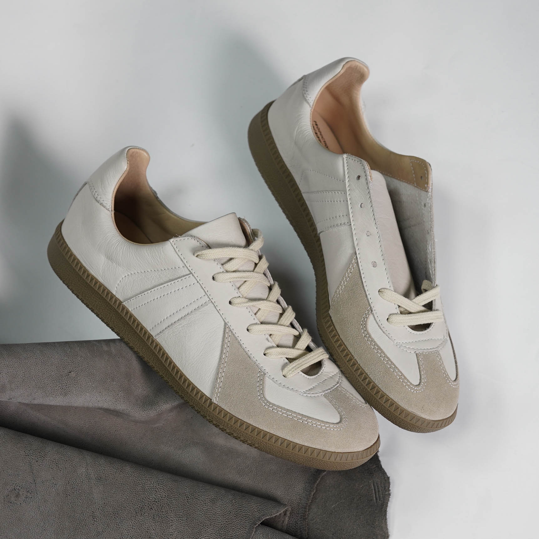 replica德军训练鞋复古牛皮男士板鞋休闲鞋情侣德训鞋rof复刻男鞋