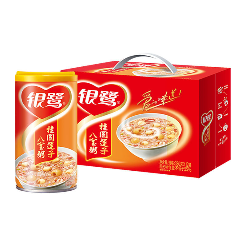 银鹭八宝粥桂圆莲子八宝粥360g*12罐整箱粥早餐粥速食粥-阿里巴巴