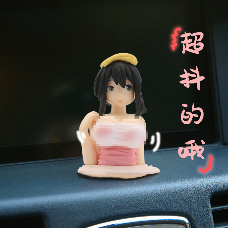 Car Decoration Cartoon Doll Internet Celebrity Shake Chest Sexy Creative Beauty Kanazi Hand-Made Car Office Ornaments