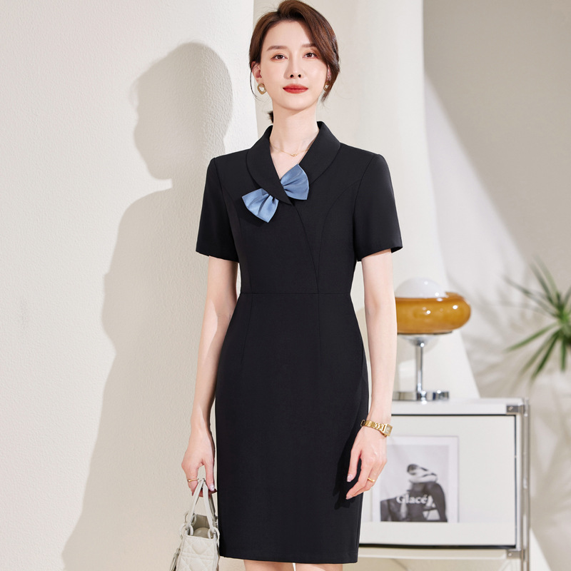 高端轻奢西装套装连衣裙2024夏季新款时尚优雅空乘礼服主持人正装