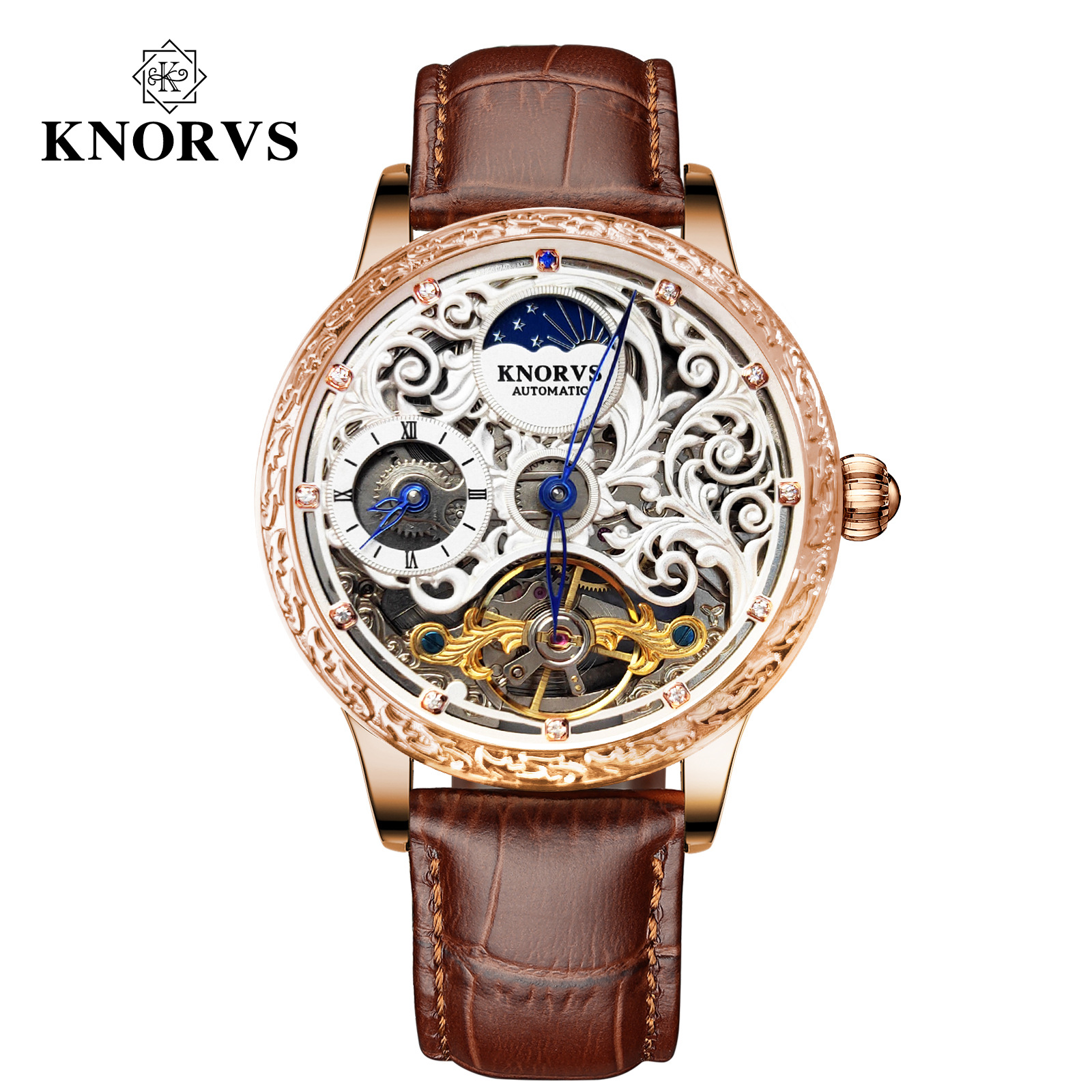 knorvs卡诺威斯 高档机械表 男士手表 瑞士品牌 星鸾