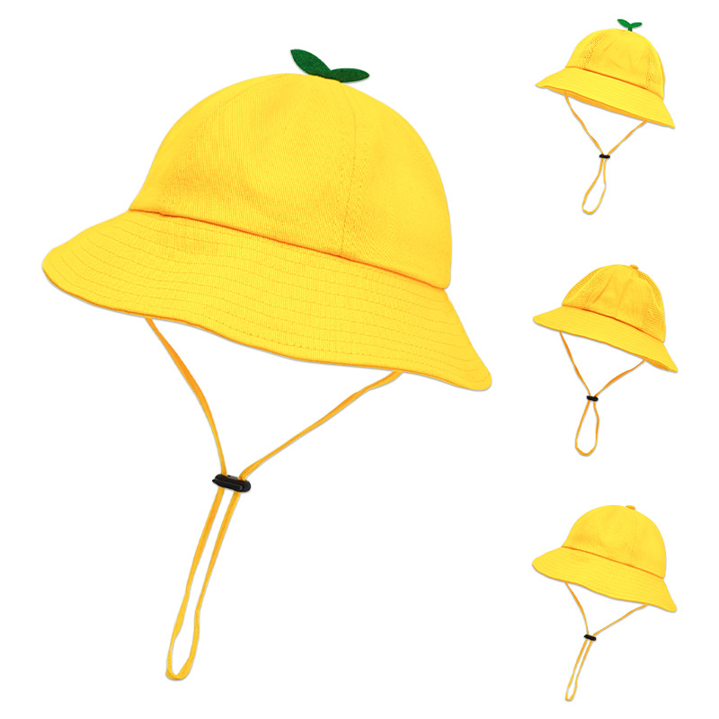 Children's Yellow Hat Custom Kindergarten Primary School Student Ball Head Fisherman Hat Boys and Girls Japanese Baby Children's Hat