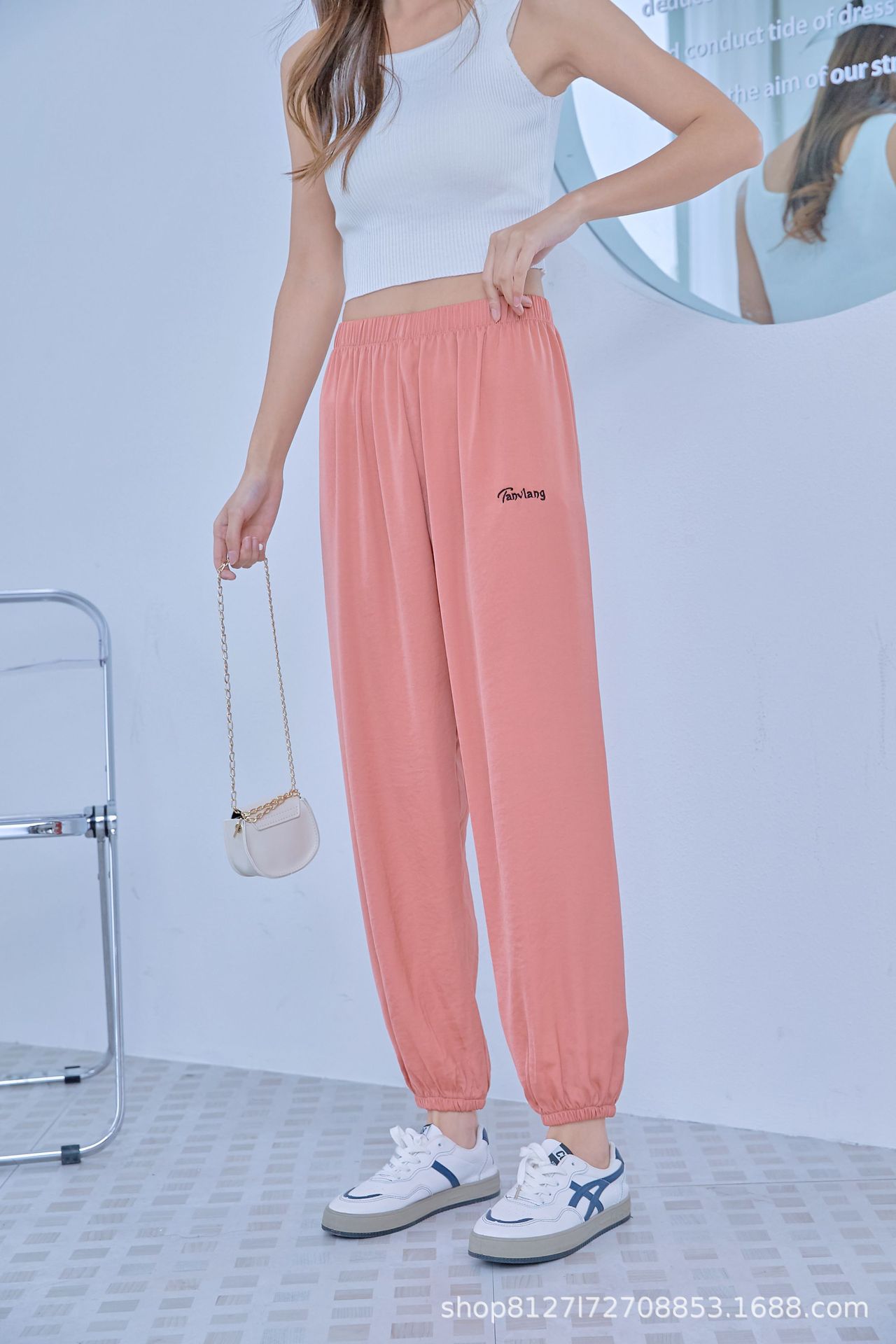 定制加工夏季休闲冰丝凉凉裤