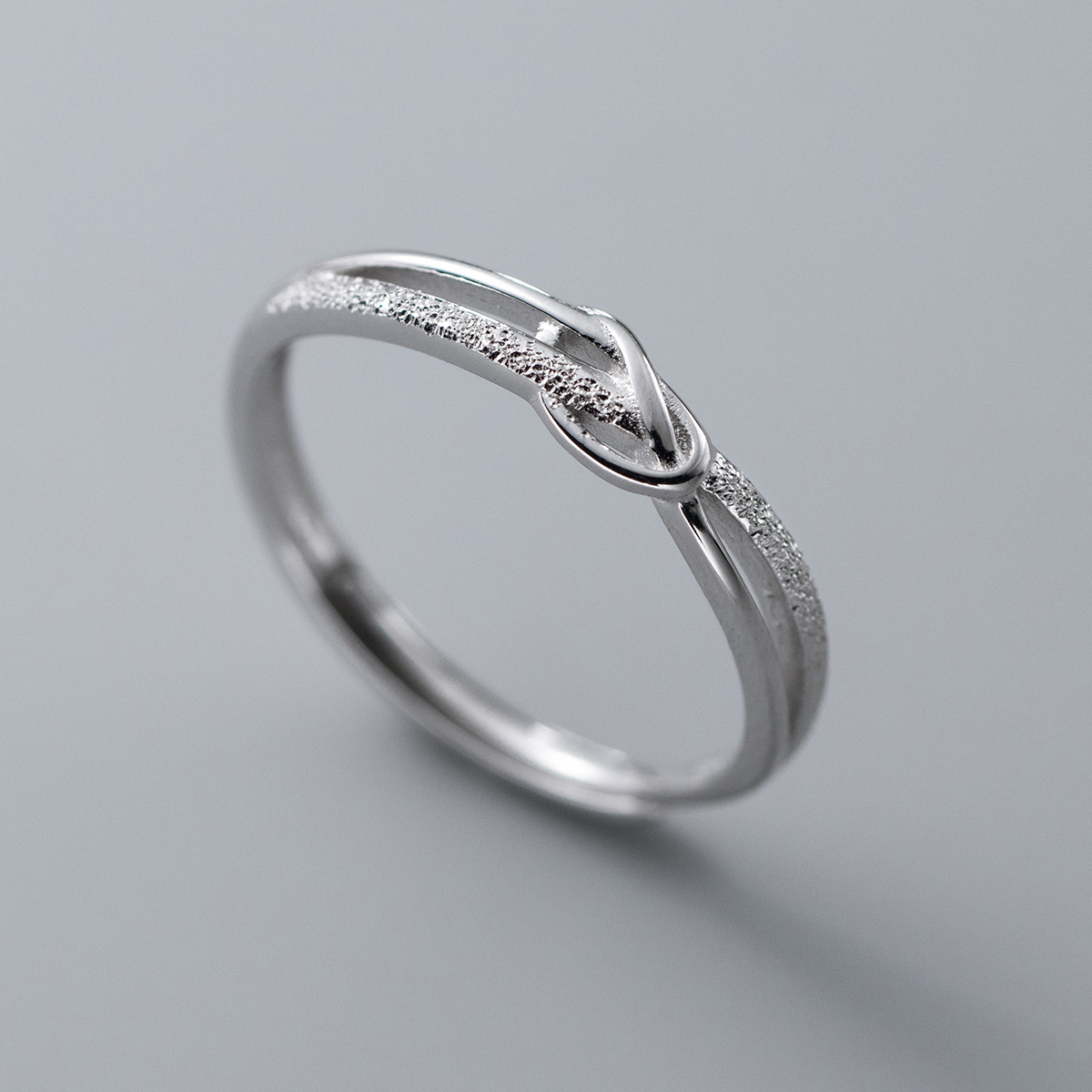 纳兰s925纯银满天星高级感磨砂绳结戒指小众设计轻奢指环r01702