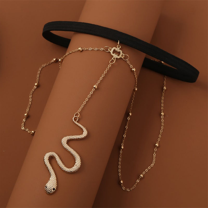 Europe and America Creative Exaggerated Stretch Snake Long Leg Bracelet Women Bohemian Trend Multi-Layer Chain Body Chains Ornament