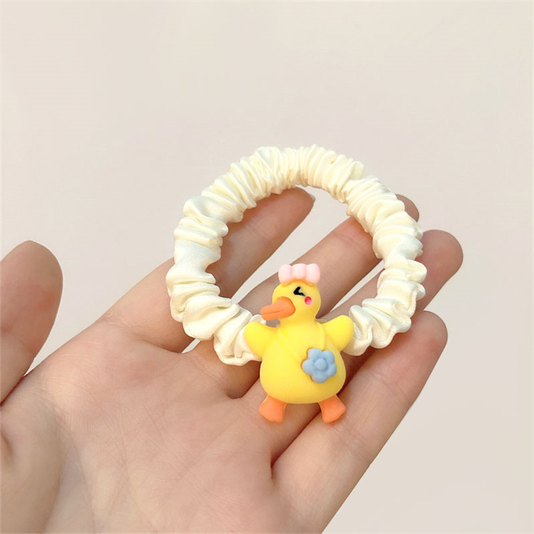 Small Yellow Duck Hair Band Elastic Cute Headband Elastic Hair Ring Headdress Side Bangs BB Clip Barrettes