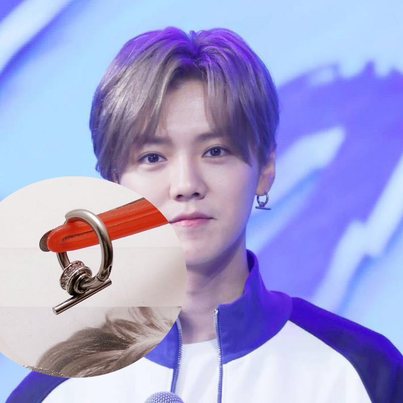 鹿晗跑男同款潮男一字圆圈耳环耳钉韩国个性潮人情侣款