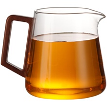 日式玻璃公道杯大容量500ml带手柄大号泡茶公杯耐热茶具分茶器