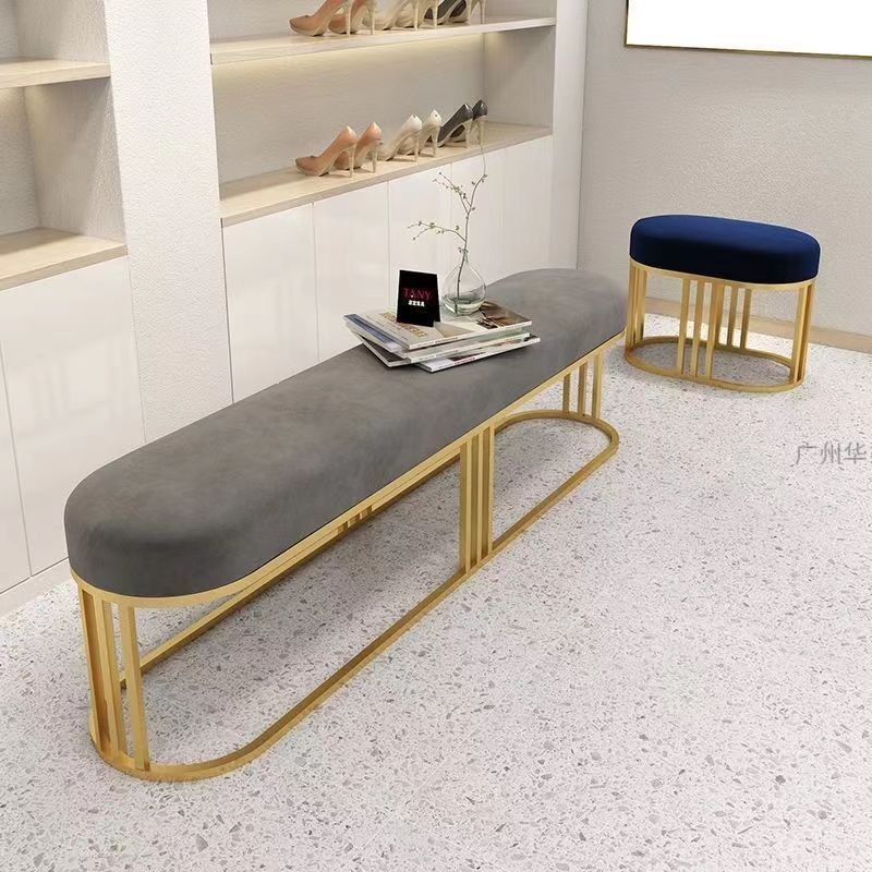 服装店换鞋凳轻奢试衣间更衣室凳子休息沙发凳长条简约鞋店试鞋凳