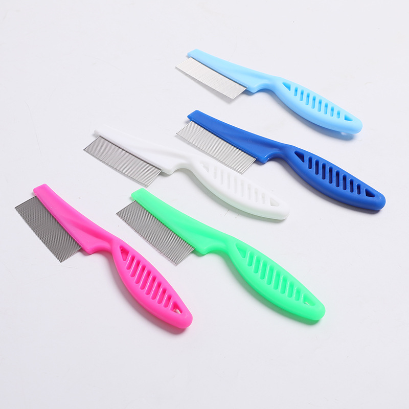 Pet Comb Long Handle Dog Cleaning Comb Hair Comb Straight Comb Dense Tooth Comb Flea Cleaning Comb Factory Wholesale