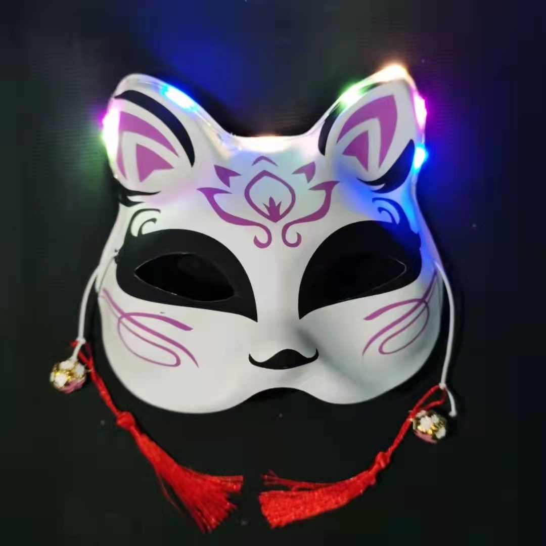 半脸猫脸狐狸面具抖音日式面具地摊景区派对舞会用品卡通动漫面具