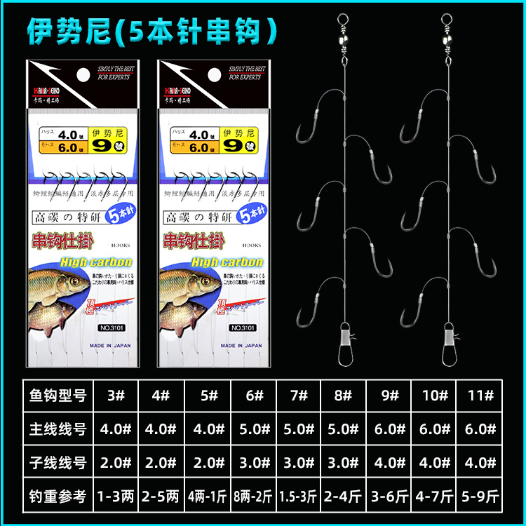 Fishing Hot Hoy Fishing Set Finished Product Yi Shi Ni Yidou Pills Shijin Sleeve Red Sleeves Barbed Fishing Hot Hoy Shihang Fishing Gear Fishhook Wholesale