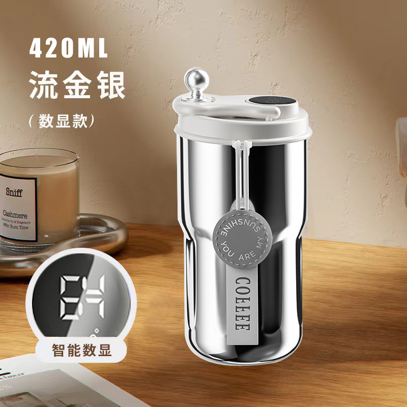 316 Stainless Steel Vacuum Cup Coffee Cup Smart Temperature Display Portable Portable Cup Large Capacity Portable Cup American Water Cup