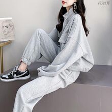 卫衣套装女春装2021年新款休闲洋气时尚减龄小个子束脚卫裤两件套