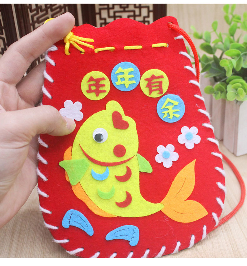 春节新年福袋diy儿童手工制作材料包 幼儿园无纺布创意益智玩具