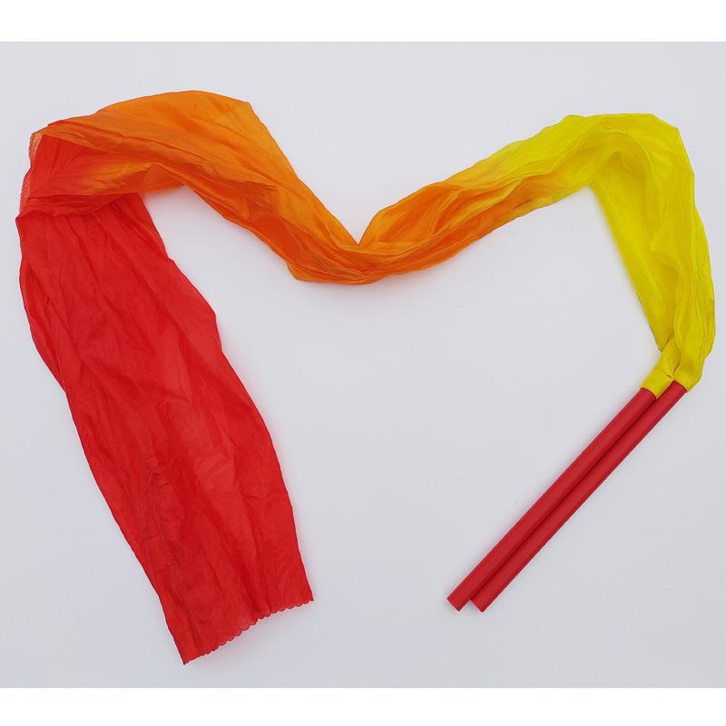 带棒彩绸儿童彩带广场舞七彩甩绸舞蹈彩绸跳舞彩丝带条运动会道具