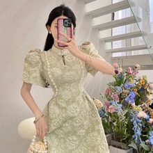 新中式国风改良旗袍连衣裙女夏季新款法式小众设计感气质裙子